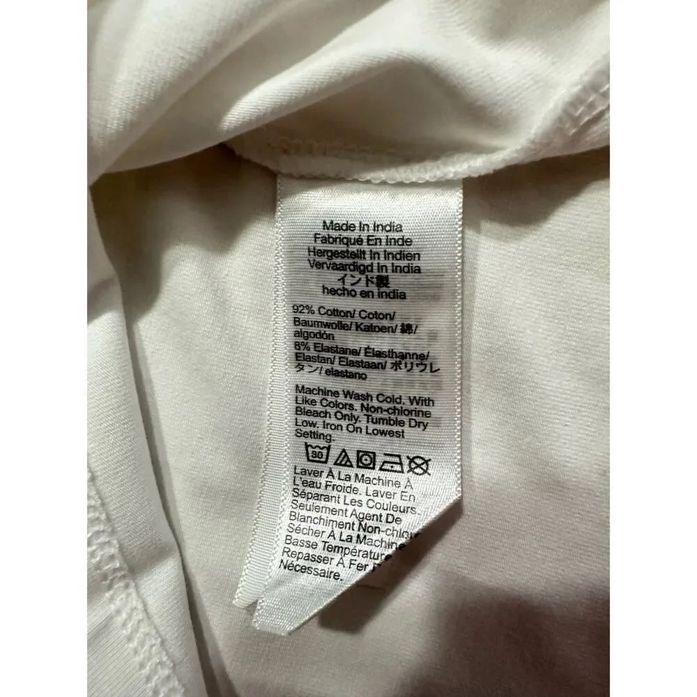 .Crew Fitted Mockneck Tank Top Women's XS White Stretch Cotton Blend NWT
